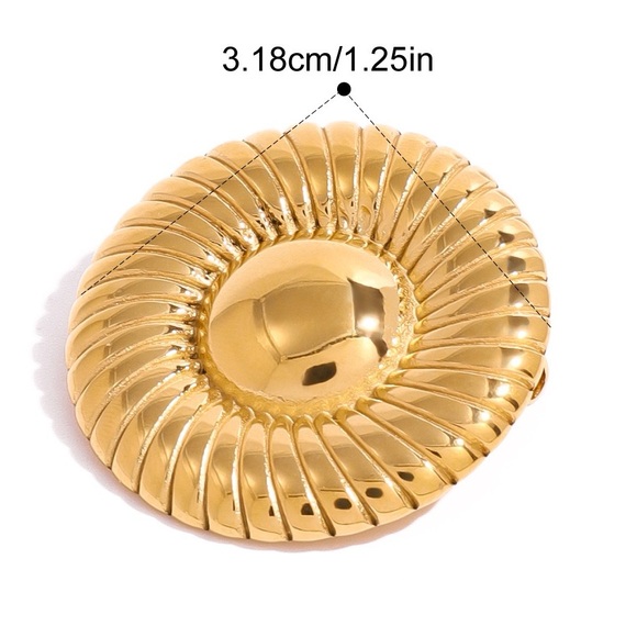 18K Gold Plated Round Brooch*Old Money Aesthetic*Brooches*Tarnish Free*JD - Picture 4 of 4